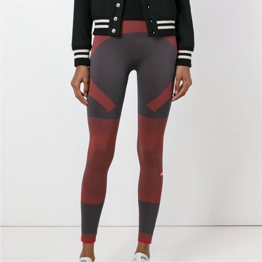 adidas by Stella McCartney Women's Red and Gray Leggings Seamless Sz XS